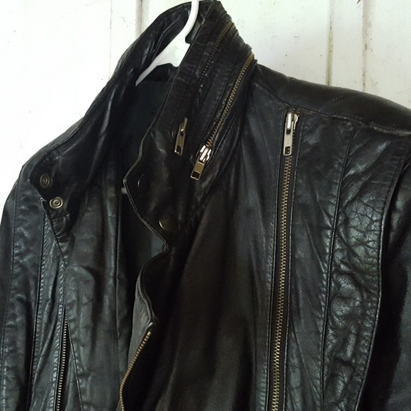 🚫SOLD🚫 80s Leather Jacket Moto Biker Motorcycle - Picture 3 of 8